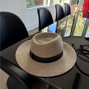Phenix Tan/ Gray Fedora Hat with Black Band